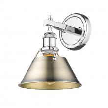  3306-BA1 CH-AB - Orwell CH 1 Light Bath Vanity in Chrome with Aged Brass shade